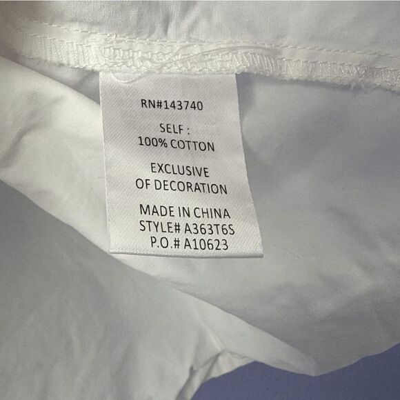 Women's After Market Blouse White Off the Shoulder Pearl Beaded Medium Cotton - Picture 6 of 6